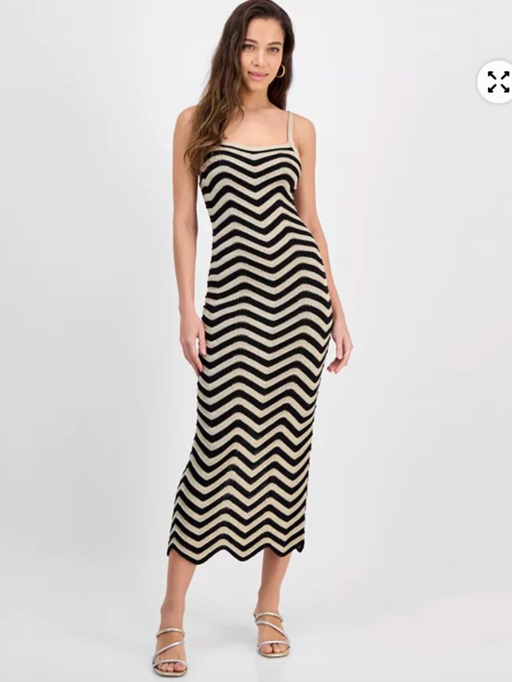 GUESS Women's Vera Chevron Lace-Up Dress
